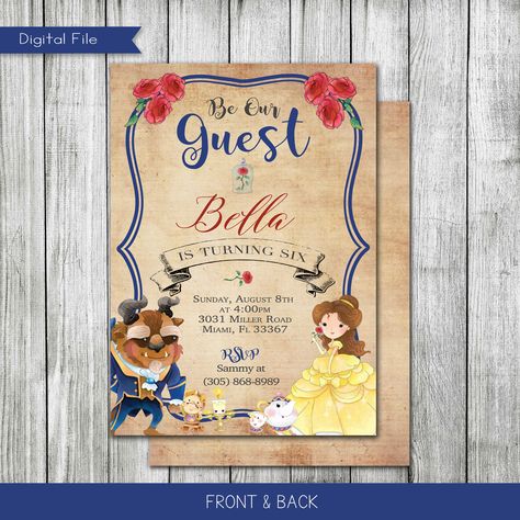 Beauty And The Beast Birthday Party Invitations, Beauty And The Beast 5th Birthday Party, Beauty And The Beast Birthday Invitation, Beauty And The Beast First Birthday Party, Beauty And The Beast 2nd Birthday Party, Beauty And The Beast 1st Birthday, Beauty And The Beast Theme Party, Beauty And The Beast First Birthday, Beauty And The Beast Birthday Party