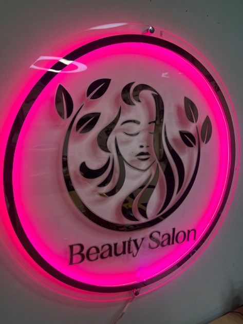 Neon Mirror, Beauty Shop Decor, Signage Light, 3d Signage, Neon Signage, Salon Logo Design, Sign Board Design, Neon Sign Art, Backlit Signs