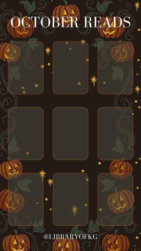 Fall Tbr Template, Tbr Template Instagram, Book Reads Template, October Book Template, Booktok Template, October Reads Template, October Book Tracker, Booktok Ideas, October Template