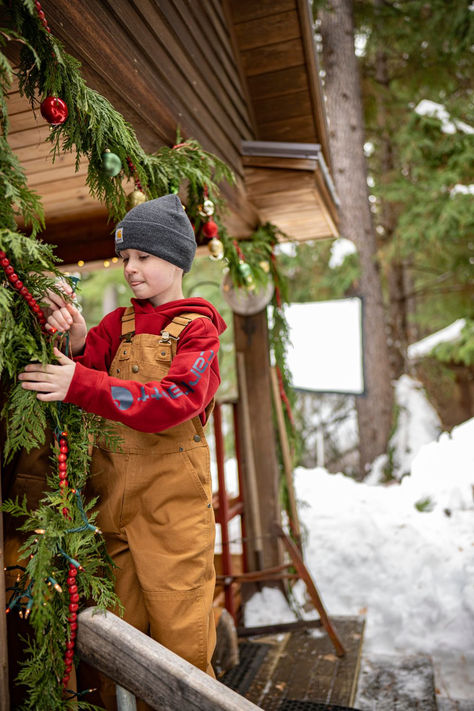 Long last gear that makes a gift that keeps on giving Kids Carhartt, Carhartt Overalls, Holiday Clothing, Kids Canvas, Make A Gift, Ski Pants, Denim Jumpsuit, Christmas Spirit, Holiday Outfits