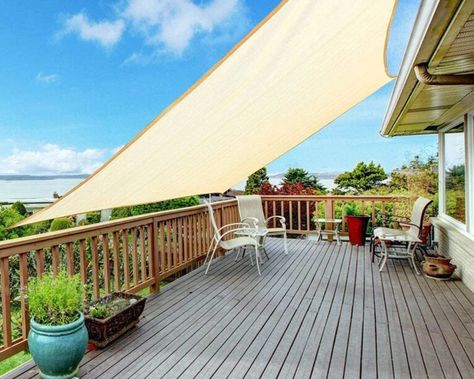 Deck Shade, Sun Sails, Triangle Shade Sail, Sail Canopies, Square Shades, Sun Sail Shade, Patio Shade, Decks Backyard, Pergola Plans