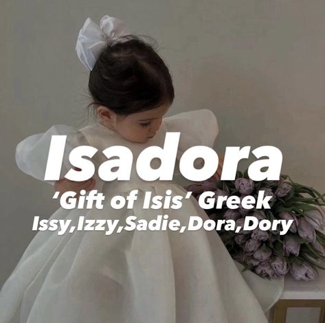 Baby girl name Isadora. Princess girl name. Odessa Name Meaning, Astrid Name Meaning, Ida Name Meaning, Adira Name Meaning, Greek Goddess Names And Meanings List, Random Names, Greek Name, Greek Names, Best Character Names