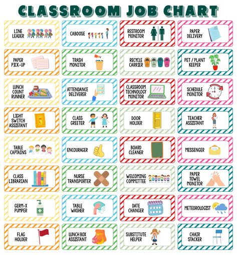 Classroom Job Printables Free, Class Jobs Free Printables, Classroom Helpers Printables Free, Classroom Job Chart Free Printable, Job Charts For The Classroom Preschool, Preschool Job Chart Printables Free, Classroom Jobs Preschool Free Printable, Helpers Chart Preschool, Classroom Job Chart Free