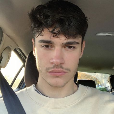 Anthony Gonzalez, Mustache Men, European Men, Diamond Face Shape, Aesthetic Guys, Boy Hairstyles, Male Face, Pretty Men