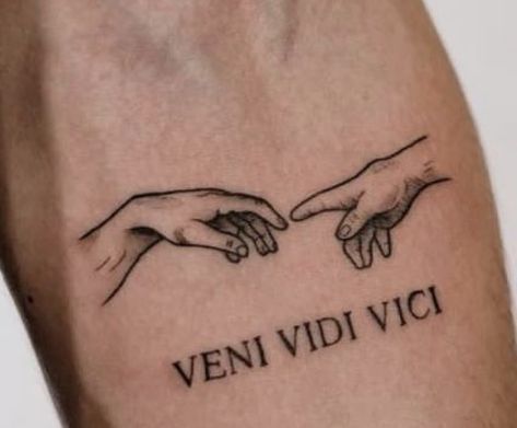 Veni Video Vici Tattoo, Vendi Vidi Vici Tattoo, Vini Vidi Vici Tattoo, Vini Vidi Vici, Veni Vidi Vici Tattoo, Small Angel Tattoo, Tattoo Zeichnungen, Geometric Tattoos, Angel Tattoo