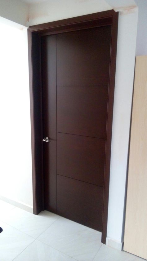 Ply Door Design Modern, Ply Door Design, Room Door Design Bedrooms, Dark Brown Door, Flush Doors Design Modern, Kitchen Window Ideas, Modern Kitchen Window, Window Design Ideas, Latest Door Designs