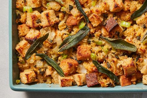 Thanksgiving Stuffing Recipe Stuffing Sausage, Sage Stuffing, New York Times Cooking, Thanksgiving Meals, Cornbread Stuffing, Thanksgiving 2022, Stuffing Recipes For Thanksgiving, Sausage Stuffing, Best Thanksgiving Recipes