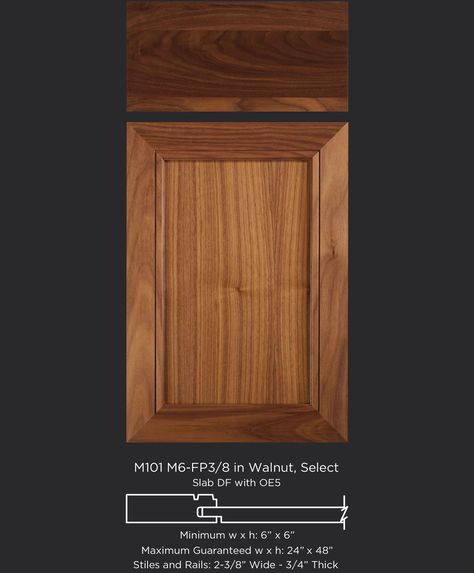 M101 M6-FP3/8 Walnut, Select - TaylorCraft Cabinet Door Company Malvern House, Kitchen Shutters, Wood Cabinet Doors, Custom Cabinet Doors, Media Cabinets, Cabinet Door Styles, Cabinet Fronts, Custom Cabinet, Door Company