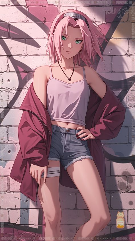 【SAKURA】 ⁀➷ Wallpaper ✪ Sakura Haruno Modern, Sakura Haruno Wallpaper, Sakura And Naruto, Sakura Fanart, Sakura Wallpaper, Sakura Haruno Cosplay, Naruto Cool, Sakura Naruto, Naruto Wallpapers