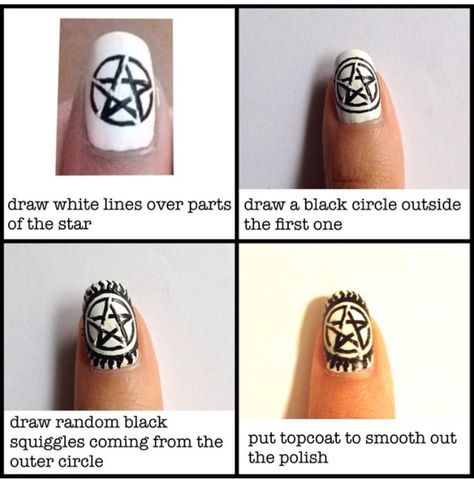 Supernatural Inspired Nails, Supernatural Nails Designs, Supernatural Nail Art, Nails Horror, Supernatural Nails, Horror Nails, Nail Idea, Stamping Plates, Nails Inspo