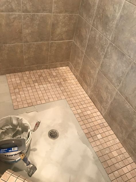 Retiling Shower Floor; the consequences of not paying attention to cracked grout or tile in your bathroom. Damage and repair. Retile Shower Floor, Retile Shower Diy, Retiling Bathroom Shower Wall Tiles, Retile Shower Diy Wall Tiles, Replacing Shower Floor Pan, How To Retile Bathroom Floor, Building A Shower Pan, Diy Wall Tile, Pebble Shower Floor