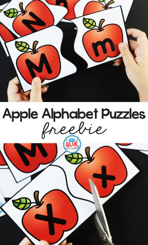 Apple Activities Kindergarten, Apple Literacy, Apple Alphabet, Classroom Preschool, Apple Lessons, Apple Preschool, Apple Activities, Abc Activities, Alphabet Puzzles