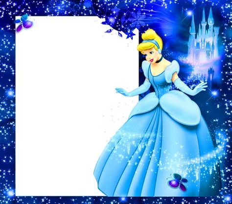 1467353110 Childs-frame-for-photoshop-fairy-tale-princess-and C74 Cinderella Birthday Party Invitations, Disney Princess Invitations, Cinderella Invitations, Elsa Birthday Party, Sparkle Cake, Disney Frames, Happy Birthday Cat, Autograph Book Disney, Cinderella Birthday Party