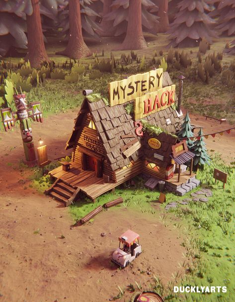 Mystery Shack 3D - Gravity Falls - Artwork / Finished Projects - Blender Artists Community Mystery Shack Diorama, Mystery Shack Floor Plan, Gravity Falls Mystery Shack, Libro Gravity Falls, Fall Artwork, Mystery Shack, Gravity Falls Fan Art, Lego Craft, 3d Concept