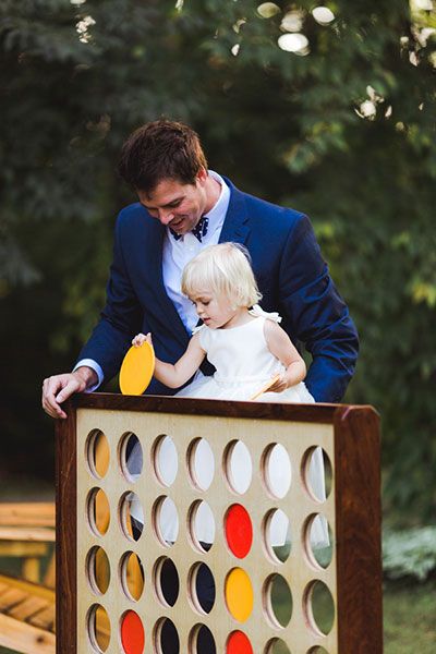 Unleash your inner child with oversized versions of classic board games, like Connect Four and Jenga. Wedding Games And Activities, Wedding Guest Activities, Outdoor Wedding Games, Garden Wedding Games, Wedding Reception Activities, Reception Games, Wedding Games For Guests, Reception Activities, Diy Outdoor Weddings