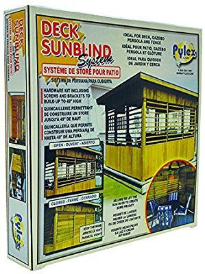 Pylex 11060 Deck Sunblind System, Black - - Amazon.com Tiny Texas Houses, Pressure Treated Deck, Shutter Hardware, Deck Privacy, Pool Enclosures, Building A Pergola, Privacy Panels, Pergola With Roof, Patio Gazebo