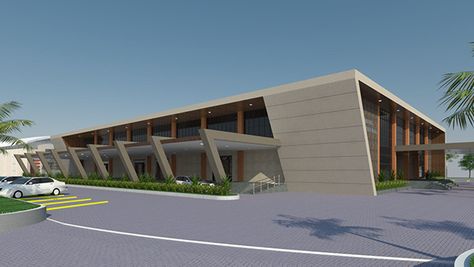 Convention Hall Design on Behance Convention Hall Elevations, Convention Hall Architecture, Function Hall Design Ideas, Barangay Hall Design, Convention Centre Design, Function Hall Elevation Design, Meeting Hall Design, School Hall Design, Banquet Hall Design Exterior