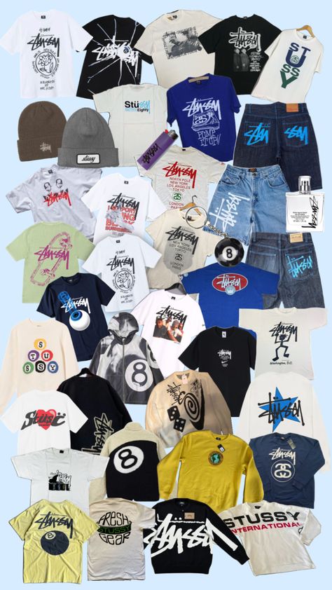 stüssy #stussy #vintage #vintageaesthetic #vintagecollage #vintagefashion #fashion #outfit #outfitinspo #fit #fitinspo #brand Stussy Vintage, Street Style Outfits Casual, Baggy Outfit Ideas, Future Style, Guys Clothing Styles, Fits Clothes, Vintage Collage, Cool Fits, Men Fashion Casual Outfits