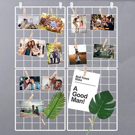 Amazon.com: Halvalo Wire Grid Panel Wall Grid Display Board Wall Organizer Photo Picture Display Frames Wall Picture Holder Mesh Memo Board (2 Pack) : Home & Kitchen Wall Grid, Photo Wall Hanging, Grid Panel, Frames Wall, Display Frames, Wall Organizer, Board Wall, Picture Holders, Memo Boards