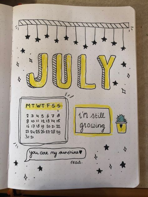 #bulletjournal #ideas #journal #inspiration #madebyme #july #date #calendar July Birthday Month, Bullet Journal Lines, Month Journal, July Bullet Journal, Birthday Journal, Whiteboard Art, Ideas Journal, July Calendar, Teen Skincare