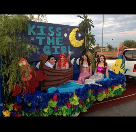 Little Mermaid Homecoming Float, Disney Homecoming, Hoco Themes, Mermaid Float, Disney Mermaid, Homecoming Floats, Homecoming Themes, Homecoming Spirit, 2023 Homecoming