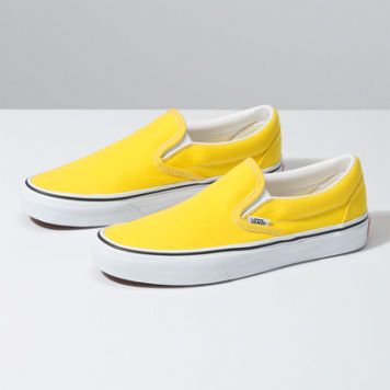 Yellow | Shop Yellow at Vans Cute Womens Shoes, Vans Yellow, Shoes Vans, Popular Shoes, Vans Slip On, Women's Vans, Womens Shoes High Heels, Leather Shoes Woman, Classic Shoes