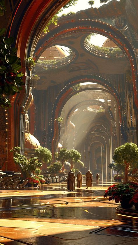 High Tech Fantasy World, Scifi Room, The Olsen Twins, Sci Fi Landscape, Sci Fi City, Olsen Twins, Fantasy City, Fantasy Castle, Fantasy Setting