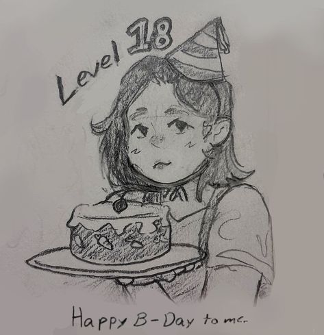 Chica con pelo corto cumpleaños 18 dibujo de cumpleaños tradicional dibujo , dibujo a lápiz pastel leve 18 B Day Drawing Ideas, Sketchbook Idea, Sketchbook Inspo, Happy Drawing, Happy B Day, B Day, Anime Sketch, Art Sketchbook, Grocery Store