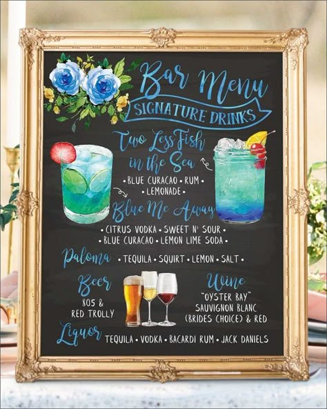 Signature Wedding Drinks Sign, Wedding Bar Menu Sign, Chalkboard Christmas, Bar Menu Sign, Signature Cocktails Wedding, Citrus Vodka, Signature Cocktail Sign, Wedding Signature Drinks, Bar Menu Wedding