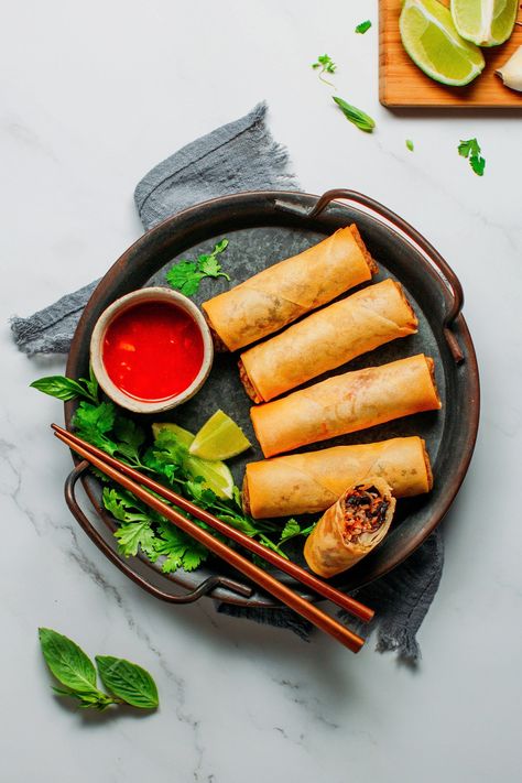 Vegan Egg Rolls, Lenten Recipes, Spicy Dipping Sauce, Vegan Egg, Money Cat, Vegan Asian, Egg Roll Wrappers, Vegan Eggs, Asian Inspired Recipes