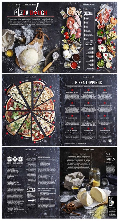 Pizza story from Food Magazine Issue #10 designed by Hieu Nguyen. See more work like this at thinkbigdesigngroup.com Pizza Story, Pizza Menu Design, Pizzeria Design, Menu Pizza, Pizza Branding, Menue Design, Menu Layout, Pizza Menu, Pizza Design