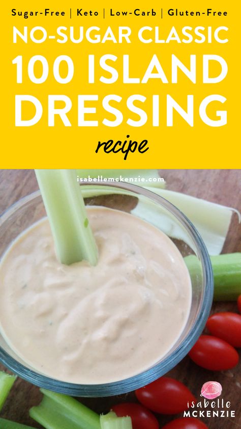 Sugar Free Salad Dressing, 1000 Island Dressing, Sugar Free Dressing, Homemade Thousand Island Dressing, Recipes Dips, 1000 Island, Keto Sauces, Thousand Island, Thousand Island Dressing