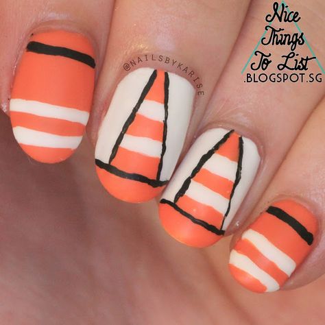 Traffic Cone Art, Traffic Cone Costume, Construction Nails, Traffic Cone, Nail Drawing, Art Design Ideas, Construction Theme, Traffic Safety, Year 6