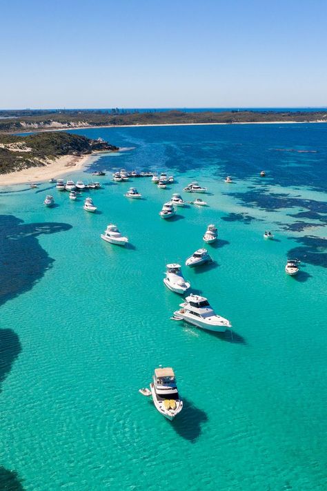 Several boats in the water in front of Rottnest Island. The water is very turquoise. Western Australia Travel, Rottnest Island, Dream Landscape, Overseas Travel, Island Paradise, Dream Holiday, Summer Photos, Australia Travel, Holiday Destinations