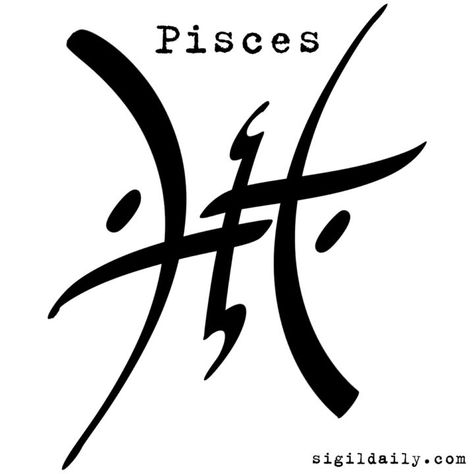 Pisces Tattoo For Men Symbols, Pisces Sigil, Pisces Symbol Art, Picies Zodiac Tattoo, Pisces Tattoo For Men, Pisces Symbol Tattoo, Pices Zodiac Tattoo, Pieces Zodiac Tattoo, Zodiac Tattoos Pisces