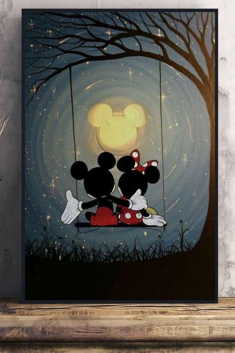 Painting Ideas On Canvas Disney, Art Ideas On Canvas, Disney Paintings, Painting Art Projects, Big Canvas, Painting Art, Painting Ideas, Art Projects, Minnie Mouse