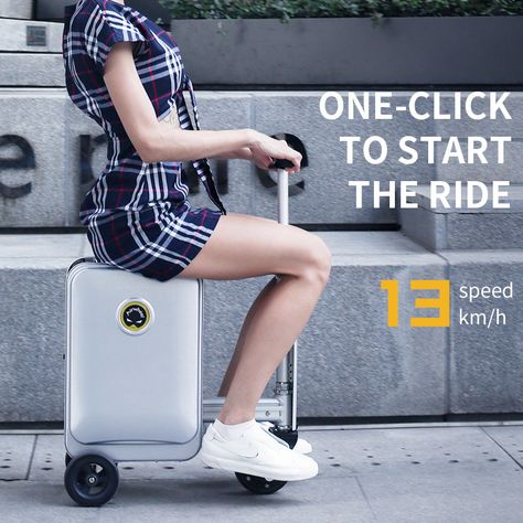 New rideable electric tech suitcase (luggage) in 2022 - Airwheel SE3S Blackpink Suitcase, Smart Box, Combination Locks, Travel Board, Gift Coupons, Travel Luggage, Cool Things To Buy, Black Pink, Electricity