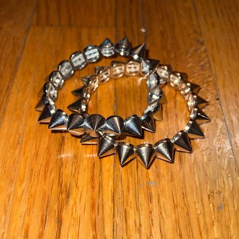 Spiky Bracelet, Kissy Lips, Fruit Bracelet, Hot Topic Jewelry, Peace Bracelet, Spike Bracelet, Vampire Goth, Starfish Bracelet, Kandi Bracelets