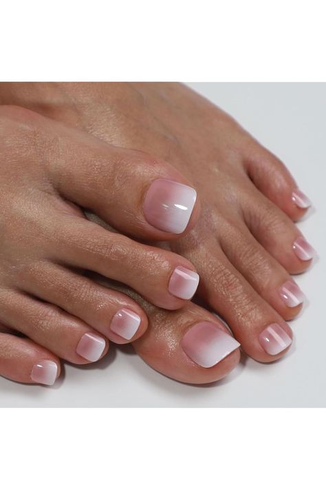 Press on Toenails for Women in 15 Sizes,30 Pcs Fits,French Square Acrylic Toe Nails Tips Press Ons Short, Glossy Fake Toenails With Glue (Pink White Ombre 2) Fake Toenails, White Ombre, Acrylic Toes, Acrylic Toe Nails, Square Nails, Glue, Nail Tips, Toe Nails, Pink White