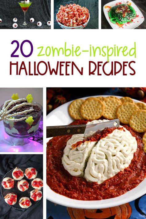 20 Halloween Zombie Recipes Zombie Food, Halloween Movie Night, Zombie Party, Zombie Movies, Halloween Zombie, Halloween Dinner, Zombie Halloween, Theme Halloween, Halloween Food For Party