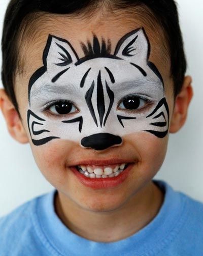 Maquillage zèbre Zebra Face, Face Paint, Paint