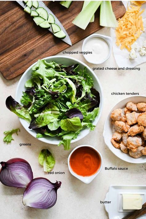 Chicken Nugget Salad, Diy Salad Bar, Air Fried Chicken Nuggets, Fried Chicken Nuggets, Sesame Sticks, Frozen Chicken Nuggets, Buffalo Chicken Pizza, Ranch Salad Dressing, Chicken Base