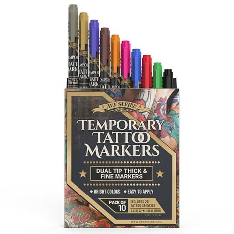 Body Markers, Tattoo Starter Kit, Tattoo Markers, Tattoo Kits, Pen Kits, Unique Tattoo, Ink Toner, Beauty Tattoos, Tattoo Stencils