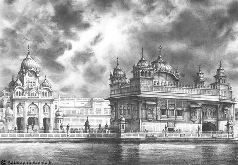 Classical Architectural Pencil Drawing Char Minar, Temple Sketch, Graphite Powder, Temple Drawing, Darbar Sahib, Architecture Drawing Presentation, Perspective Sketch, Architecture Drawing Sketchbooks, Architecture Drawing Plan