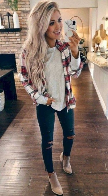 40+ Cute Fall Outfits For Women To Copy Classy Fall Outfits, Mode Tips, Flannel Outfits, Trendy Outfits Winter, School Looks, Cute Fall Outfits, Fall Fashion Trends, Fall Fashion Outfits, Casual Fall Outfits