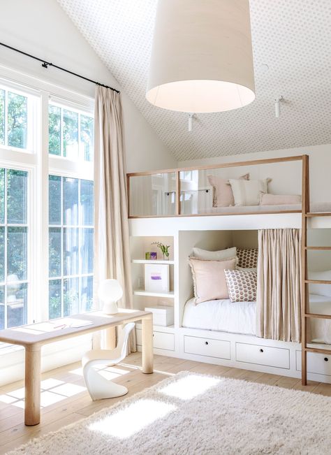 Girls Room With Bunk Beds, Girl Bunk Bed Rooms, Bunk Bed Girls Room, Girls Room Bunk Beds, Room With Bunk Beds, Bunk Beds Small Room, Bunk Bed Room, Girls Bunk Beds, Shared Girls Room