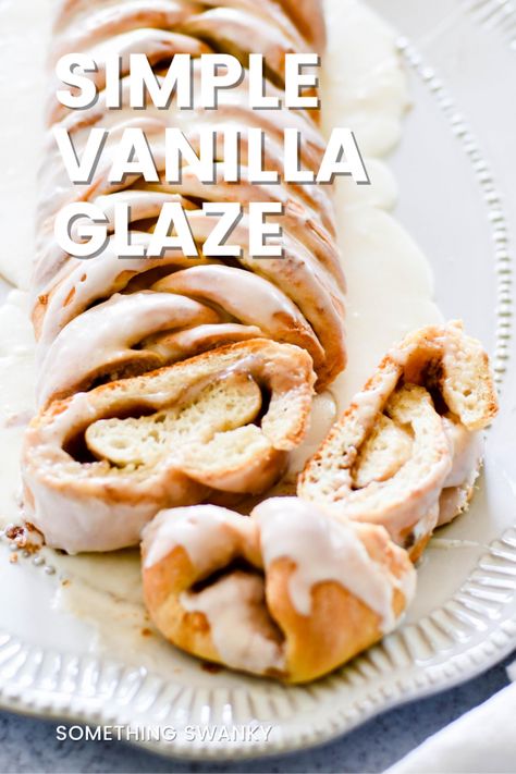 Glazed Icing Recipe, Cinnamon Roll Glaze, Different Desserts, Easy Icing Recipe, Easy Icing, Cinnamon Roll Icing, Cinnamon Rolls Easy, Dirt Cake, Lemon Bread