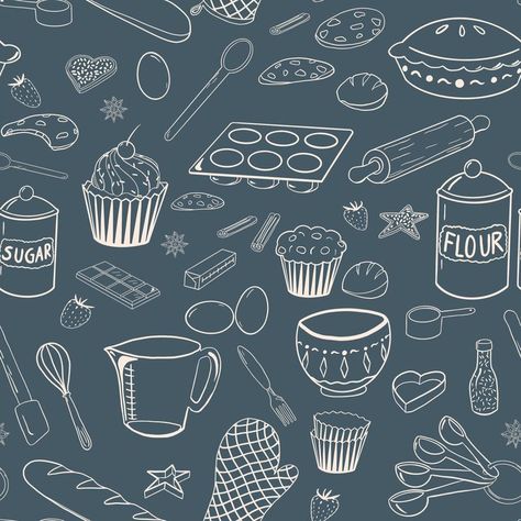 Book Treats, Baking Wallpaper, Tablecloth Napkins, Cookie Drawing, Beige Palette, Baking Logo Design, Illustration Line Art, Chocolate Book, Paper Bag Design