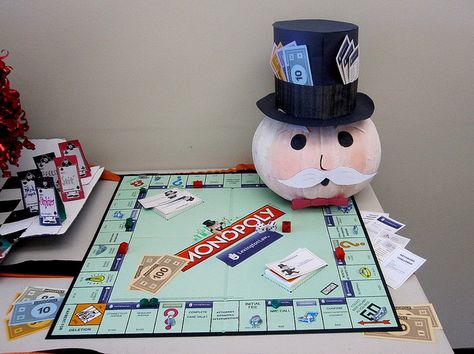 Monopoly Pumpkin | Monopoly Pumpkin Decorating, No Craved Pumpkins Ideas, Monopoly Pumpkin, Pumpkins Craving, Infant Projects, Book Character Pumpkins, Monopoly Party, Pumpkin Character, Decorated Pumpkins