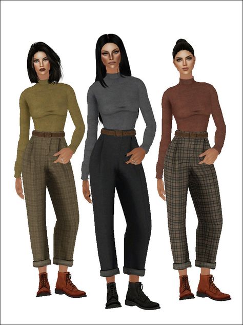 Sims 4 Cc Plaid Pants, Sims 4 Cc Turtleneck, Sims 2 Clothes, Sims 2 Cc Clothing, Sims 2 House, Sims 2 Cc, Ts3 Cc, Ts2 Cc, Dark Academia Clothes